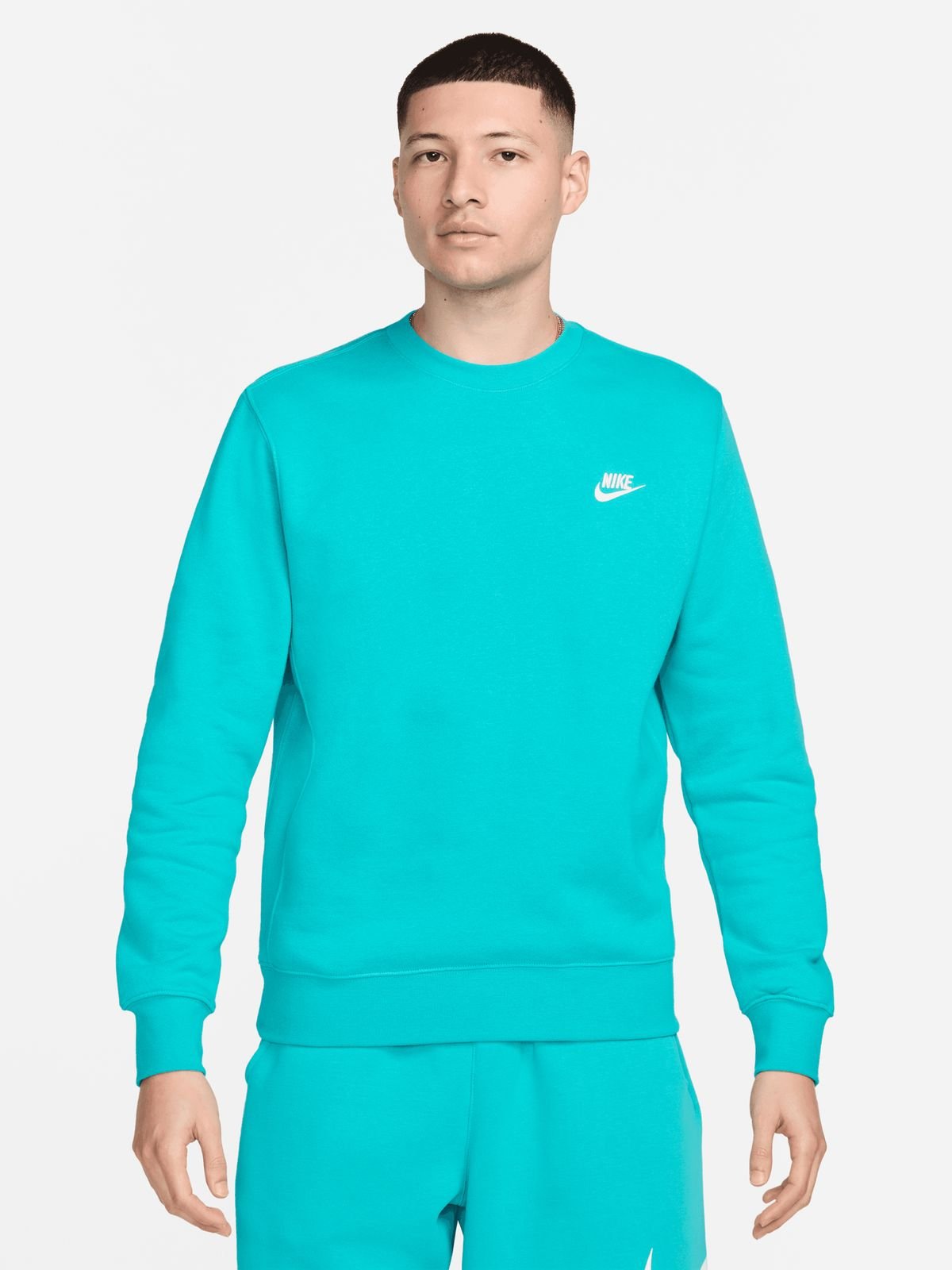 Mens Nike Sportswear Club Turquoise Crew Sweat Top - Bash.com