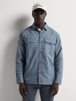 Men's Relay Jeans Plain Utility Cotton Blue Shirt