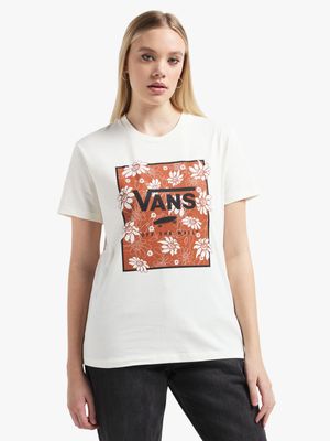 Vans Women's Tropic Fill Floral Boyfriend Fit Marshmallows T-Shirt