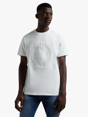 Fabiani Men's Pillow Embossed Crest Off White T-Shirt