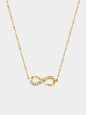 Sterling Silver GP CZ Infinity Necklace