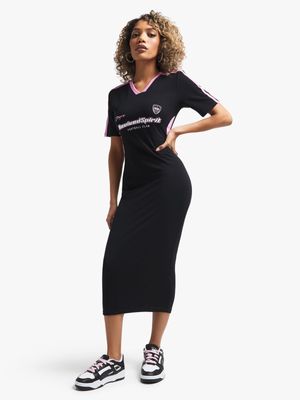 Women's Black Colourblock Sporty Dress
