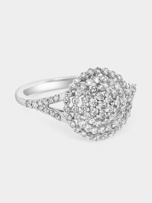 White Gold 0.50ct Diamond Open Round Cluster Ring