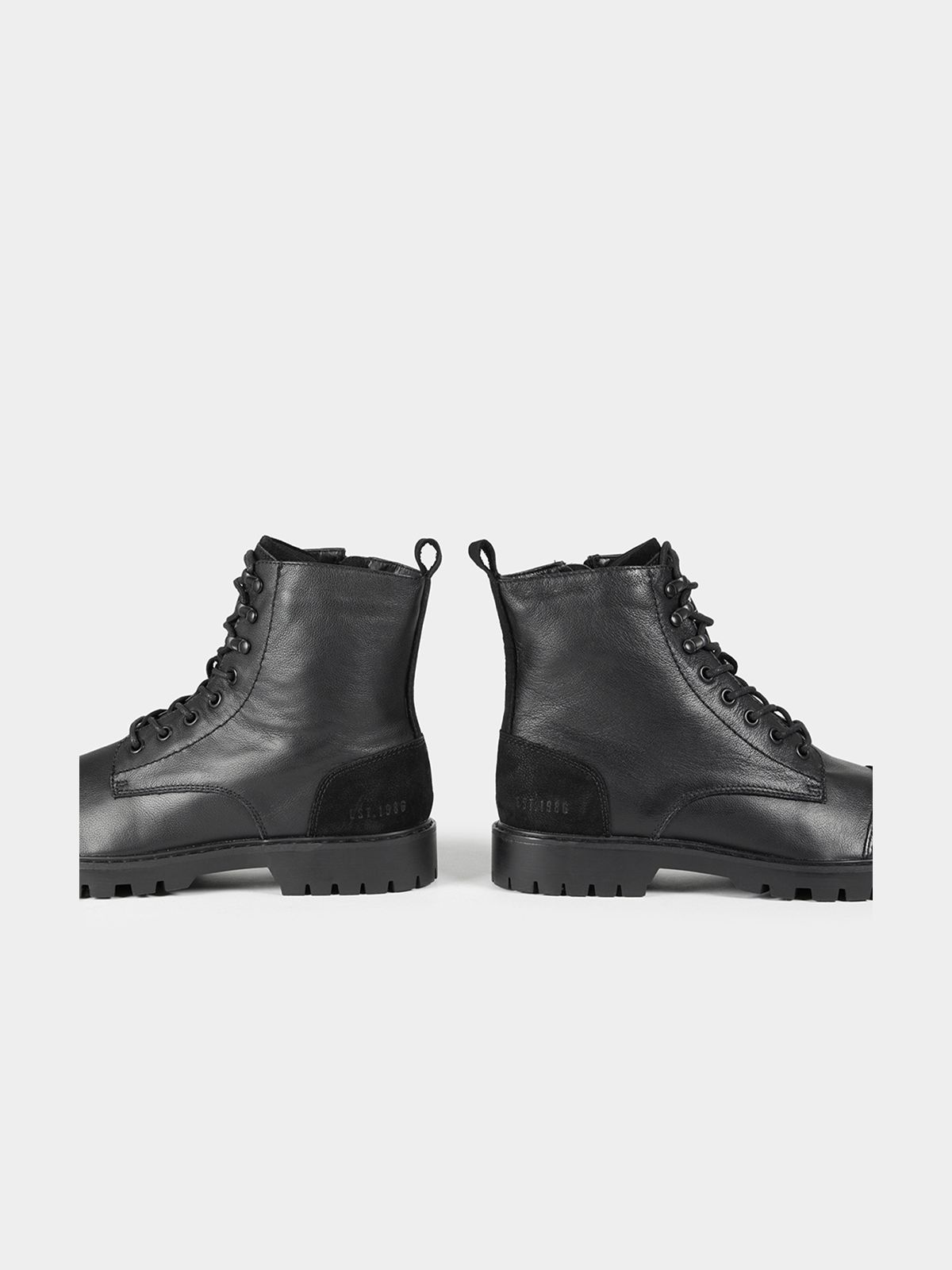 Men's Relay Jeans Black X Toe Cap Military Leather - Bash.com