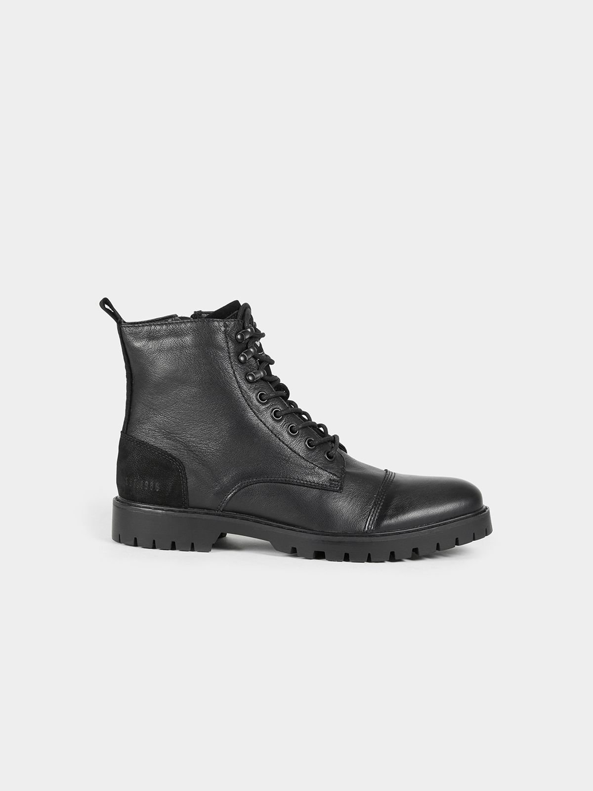 Men's Relay Jeans Black X Toe Cap Military Leather - Bash.com