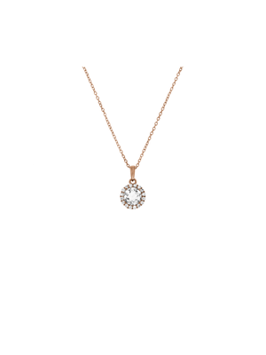 Rose-Toned Sterling Silver & Cubic Zirconia Blush Pendant