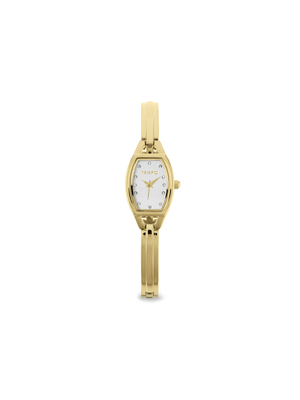 Tempo Tonneau Ladies Gold Toned Watch