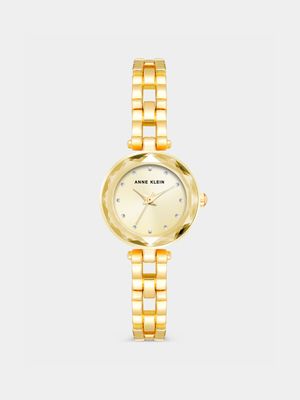 Anne Klein Gold Plated Embeliished Bracelet Watch