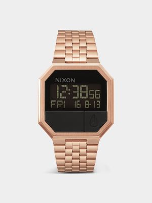 Nixon Men's Re-Run All Rose Gold Plated Stainless Steel & Black Digital Watch