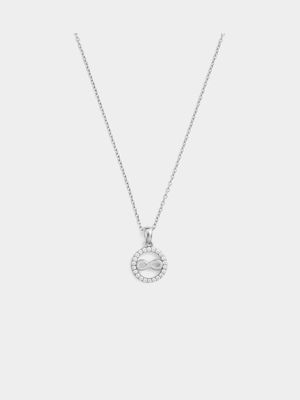 Sterling Silver Cubic Zirconia Infinity Circle Pendant