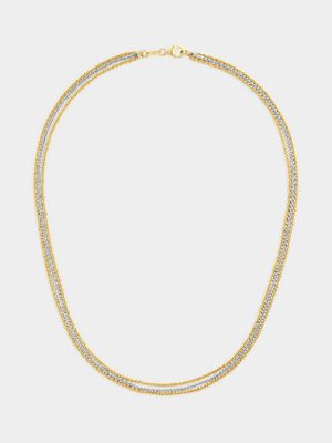 Sterling Silver and 9ct Yellow Gold Two tone Chain