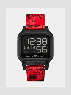 Nixon Men's Heat Black & Red Digital Silicone Watch