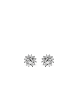 Sterling Silver Cubic Zirconia Petite Cluster Stud Earrings