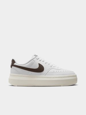 Womens Nike Court Vision Alta White/Brown Sneakers