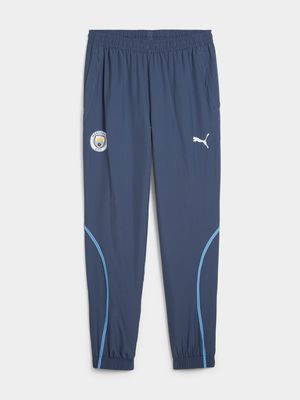 Mens Puma Manchester City Pre-Match Woven Navy Pants