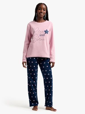 Jet Women's Blush/Navy Pyjama Set