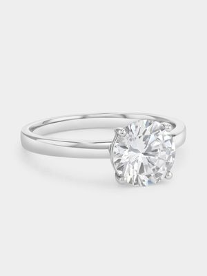 Cheté Sterling Silver 2ct Cubic Zirconia Round Solitaire Ring