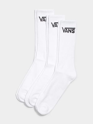 Vans White Crew Sock 3 Pack