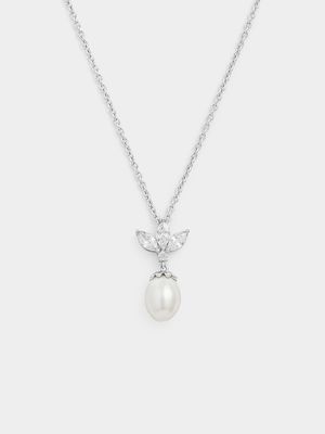 Cheté Sterling Silver Freshwater Pearl Marquise Pendant