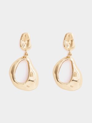 Women's Gold Drop Circle Earring