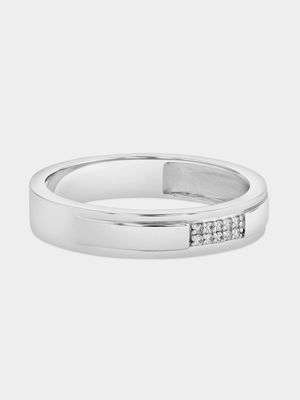 Sterling Silver Lab Grown Diamond Pavé Ring