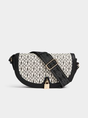 FF Print Rounded Flap Over Bag