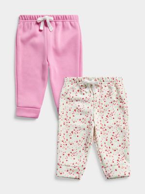 Jet Toddler Girls Pink/Cream 2 Pack Active Pants