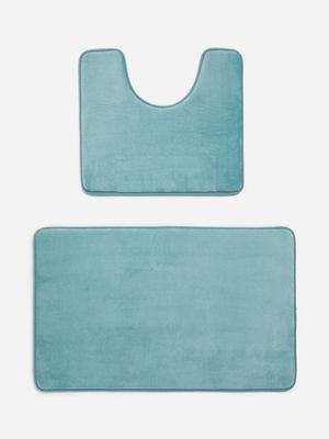 Jet Home Sage Green 2 Piece Memory Foam Bath Mat