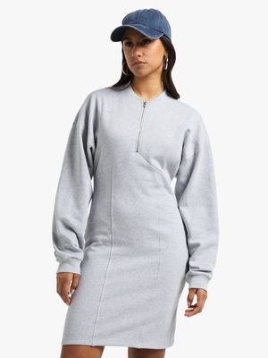 Women's Grey Fleece Dress