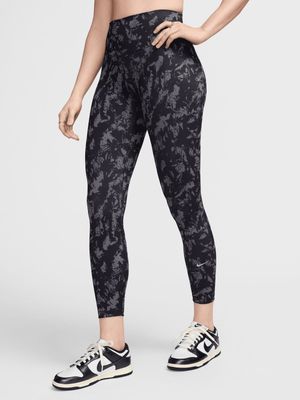 Womens Nike Dri-Fit One HighRise 7/ All Over Black Print Tights