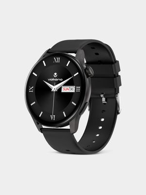 Volkano Fit Forte Series Black Plated Leather  & Silicone Smart Watch