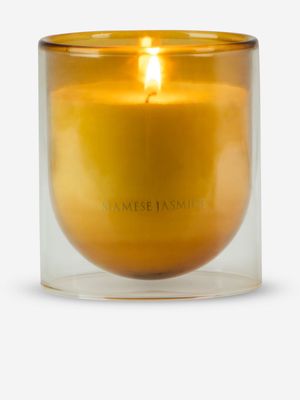Large Double Glass Candle Yellow