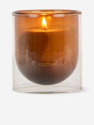 Large Double Glass Candle Brown