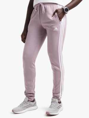 Womens adidas 3-Stripe Fleece Mauve Pants