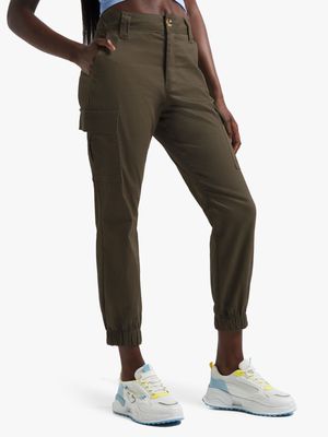 Women's Fatigue Utility Pants With Elastic Band