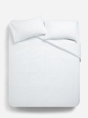 Jet Home White Poly  Cotton Duvet Cover Double