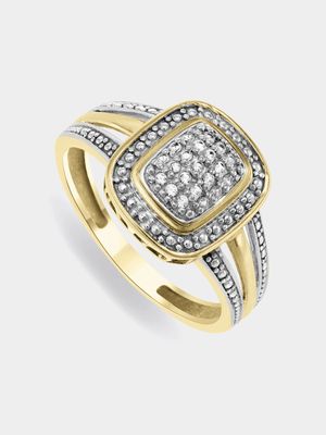 Yellow Gold Diamond & Created White Sapphire Women's Lady Bug Ring