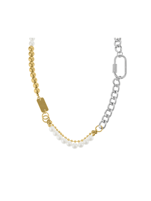 Silver & Gold Chain with Pearl Detail