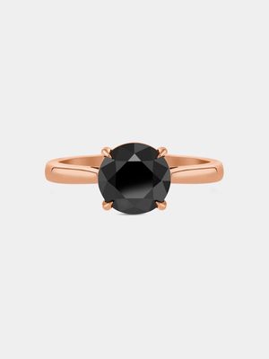Rose Gold 1ct Black Diamond Solitaire Ring