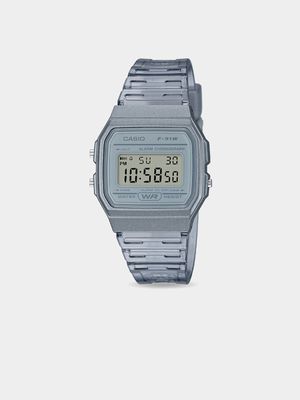 Casio Retro Square Transparent Digital Grey Watch