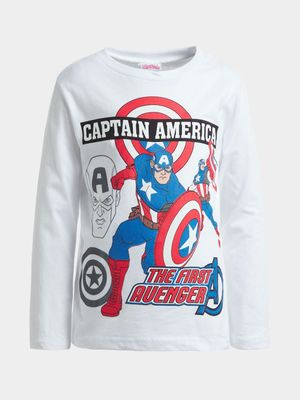 Jet Younger Boys White Captain America T-Shirt