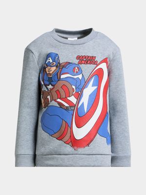 Jet Younger Boys Grey Captain America Active Top