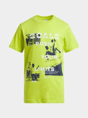 Boys TS Goals Graphic Lime Tee