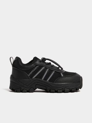 Jet Younger Boys Black/Reflector Hiker Sneakers