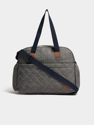 Jet Infant Grey Quilted Nappy Bag