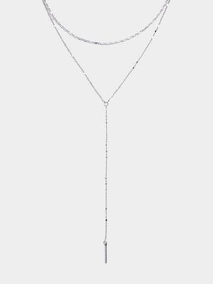 Double Layer T-Bar Pendant Necklace