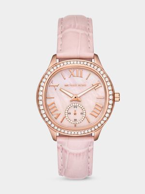 Michael Kors Sage Rose Plated Stainless Steel Blush Croco Leather Watch
