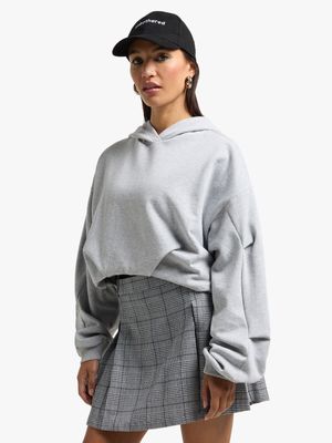 Women's Grey Pleated Mini Skirt