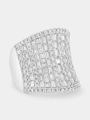 White Gold 2.00ct Diamond Concave Multi-Stone Ring