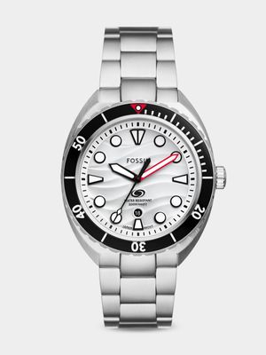 Fossil Breaker White Dial Stainless Steel Bracelet Watch